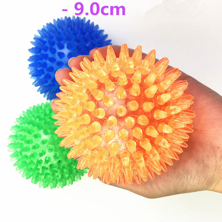 Balle Jouet Sonore pour Chien – Balle Rebondissante de Massage à Picots 🐾