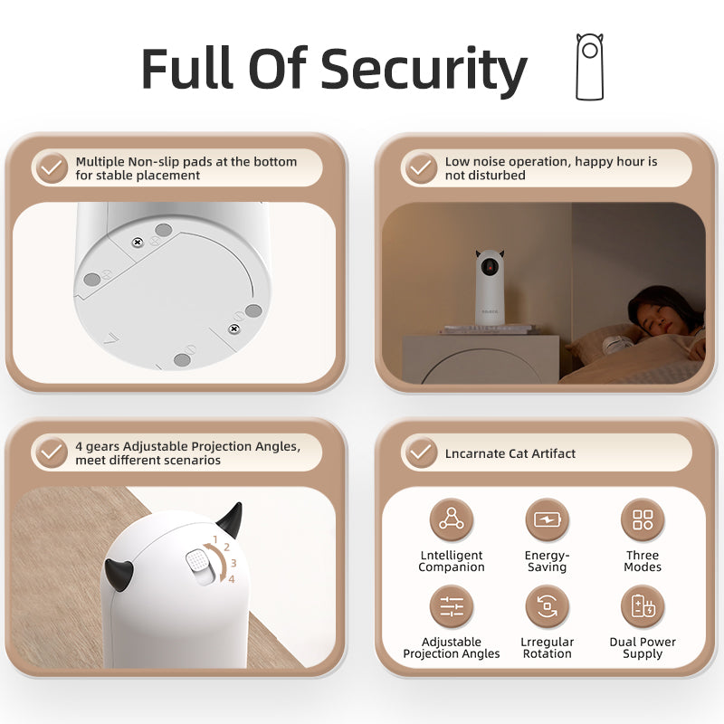 Jouet Laser Automatique Électrique pour Chat – Stimulateur Interactif Infrarouge