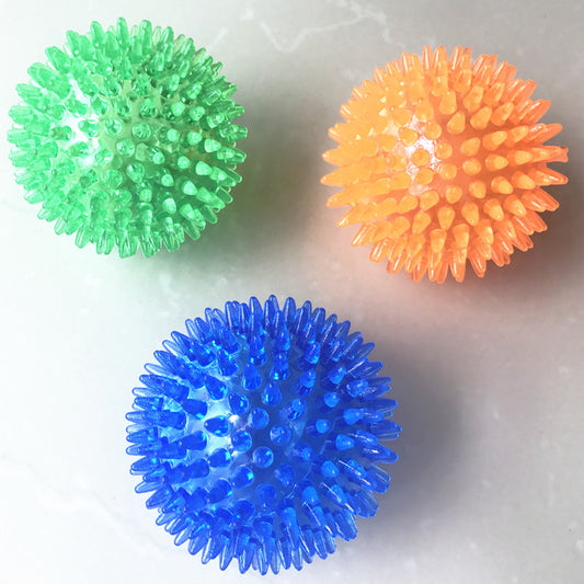 Balle Jouet Sonore pour Chien – Balle Rebondissante de Massage à Picots 🐾